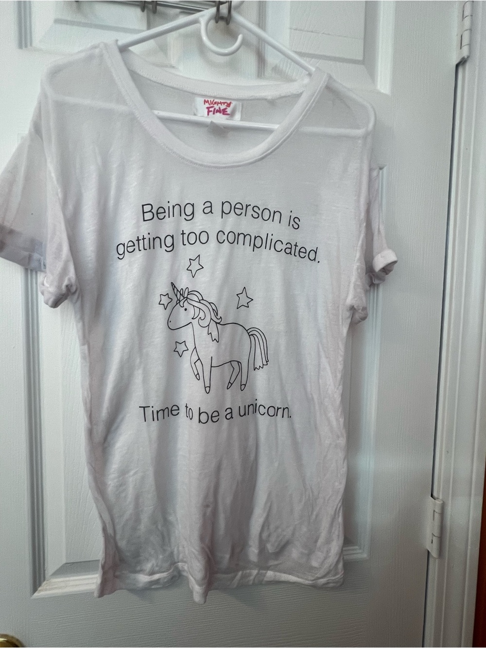 White 'Time to Be a Unicorn' Graphic Tee